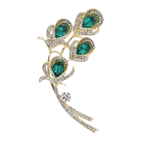 Vintage Calla Legering Brosche Pin Voor Vrouwen Met Smaragdgroen Roze Kristal Strass Elegante Mode Pak Accessoires