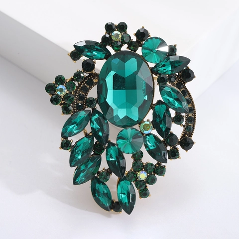 Spilla a Fiore in Lega di Strass Vintage di Lusso Effetto Cristallo Spilla Floreale da Donna Accessori per Abbigliamento da Banchetto di Alta Qualità