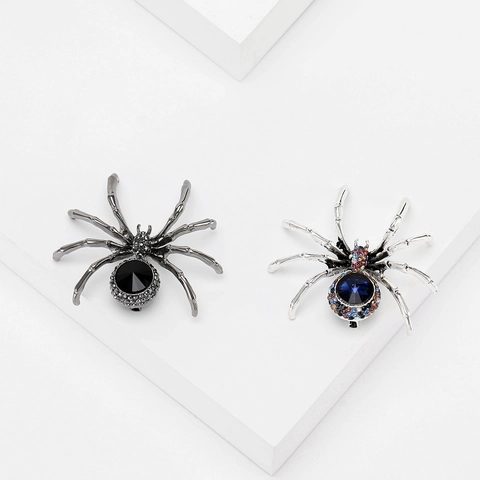 Vintage Strass Spinne Brosche Kreative Gothisch Insekt Brosche Pin Legierung Anzug Zubehör Für Halloween Party Herren Damen