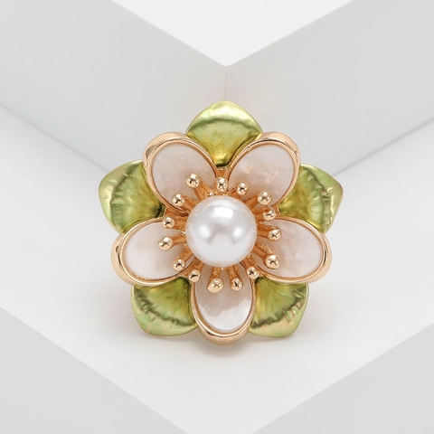Elegante Spilla a Forma di Fiore di Camelia per Donna Spilla in Lega di Camelia Smaltata Con Perla Artificiale Gioielli di Moda
