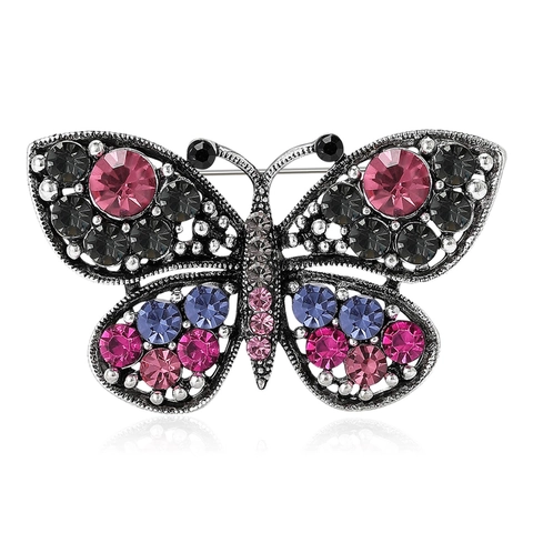 Vintage Legering Vlinder Strass Brosche Gekleurde Kristallen Insect Reversspeld Elegante Kleding Accessoires Voor Dames Bruiloft Feest