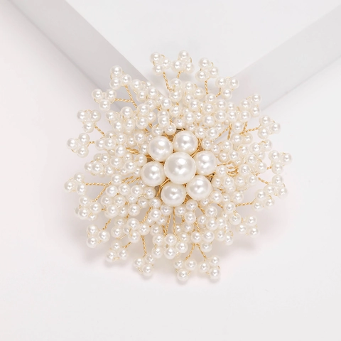 Elegante Spilla a Fiore in Lega Con Perle Artificiali per Donna Spilla a Fiocco di Neve Accessorio per Cappotto e Maglione