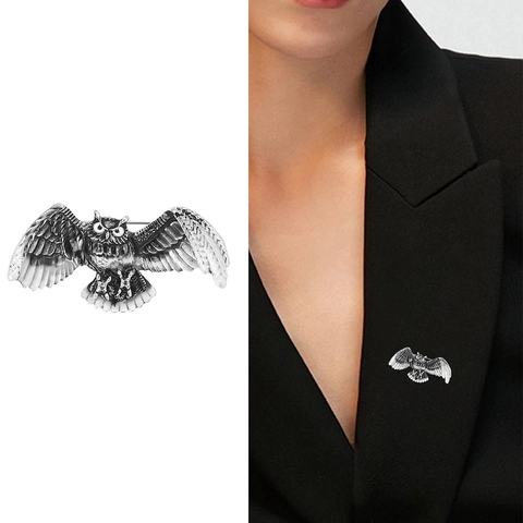 Spilla a Gufo in Lega Vintage Con Gocciolamento d'Olio Smaltato Retro Spilla a Forma di Animale Accessori da Abito per Donna Gioielli