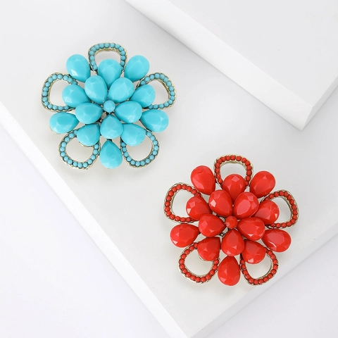 Elegante Spilla a Forma di Fiore per Donna in Lega con Strass Floreale Gioielli di Moda per Matrimonio Festa Accessorio