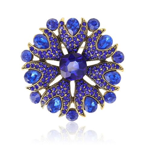 Spilla a Fiore in Lega Vintage Stile Palazzo con Strass Intarsiati Corsage di Cristallo Multicolore per Donna Matrimonio Festa Accessorio