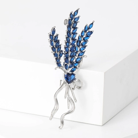 Koreanische Mode Mikro-Set Zirkonia Weizenähre Brosche Elegante Kupfer Herz Schleife Anstecknadel Für Damen Anzug Mantel Kleidung Accessoire