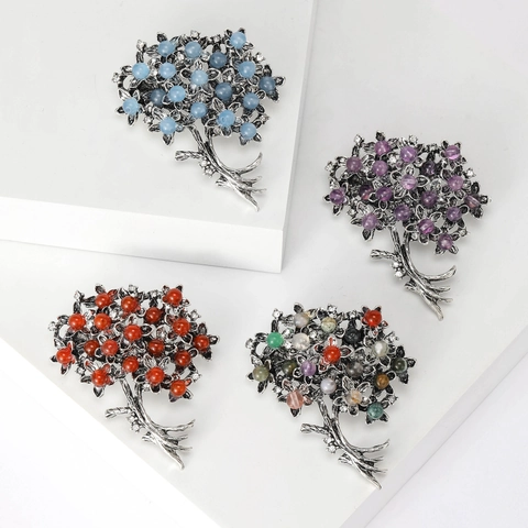 Spilla Fiore di Ortensia in Lega Vintage per Donna Elegante Spilla a Forma di Albero con Strass e Perla Artificiale Gioielli