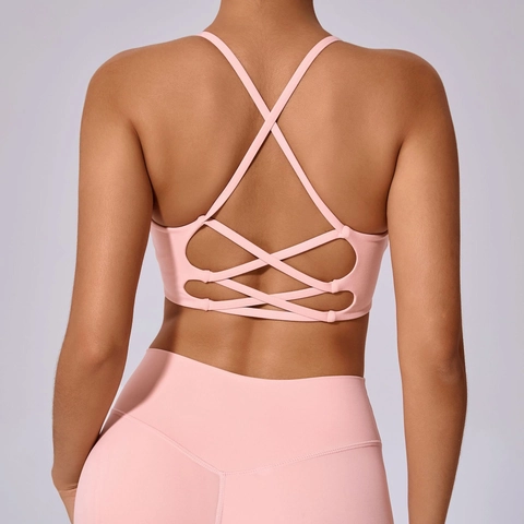 Reggiseno Yoga da Donna con Incrocio Dietro Antiurto Traspirante Fitness Corsa Gilet Sportivo Schiena Scoperta Canotta Workout Elastica Abbigliamento Sportivo Gym