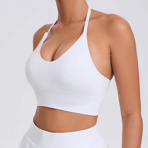 Reggiseno Sportivo da Donna ad Alto Impatto Halter Regolabile Yoga Reggiseno Senza Ferretto Imbottito Corsa Pilates Fitness