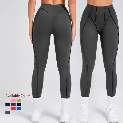 High Waist Yoga Pants Women Butt Lifting Sports Leggings Tummy Control Gym Trousers Running Fitness Tights Nylon Spandex