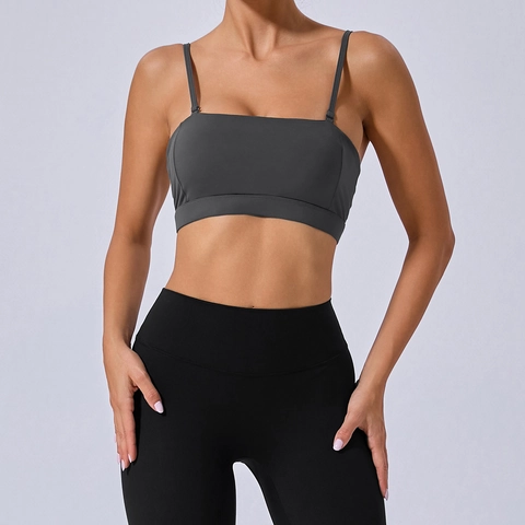Reggiseno Sportivo Donna Versatile Antiscivolo Cinghie Rimovibili Top Yoga Traspirante Imbottito Fitness Canotta Allenamento
