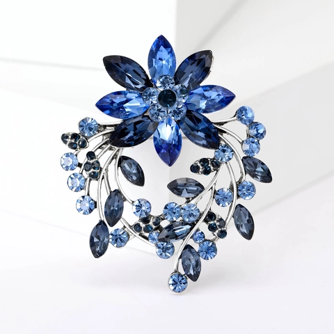 Vintage Legierung Strass Blume Kranz Brosche Luxuriöse Blumige Corsage Für Kleidung Herren Damen Party Schmuck Zubehör Geschenk
