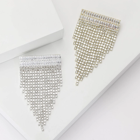 Luxus Legierung Strass Quaste Brosche Für Damen Funkelnd Geometrisch Corsage Anstecknadel Schmuck Zubehör Für Party Bankett