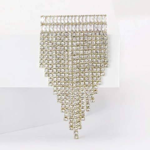 Luxus Legierung Strass Quaste Brosche Für Damen Funkelnd Geometrisch Corsage Anstecknadel Schmuck Zubehör Für Party Bankett