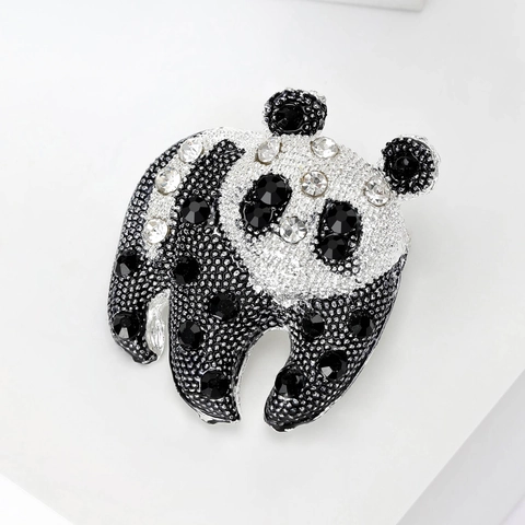 Süßer Panda-Anstecker im koreanischen Stil aus Legierung und Strass Tier-Brosche für Damen Kreatives Mode-Accessoire