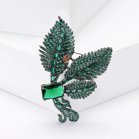 Eleganter Legierung Strass Blatt Brosche Für Damen Vintage Botanische Pflanze Pin Für Anzug Kleid Hochzeit Bankett Schmuck Dekoration