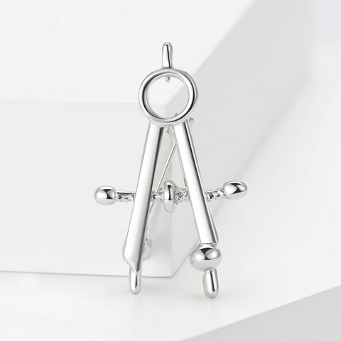 Spilla in Lega Creativa a Forma di Compasso per Donna Moda Cancelleria Artistica Geometrica Spilla da Risvolto Accessori per Abbigliamento Regalo
