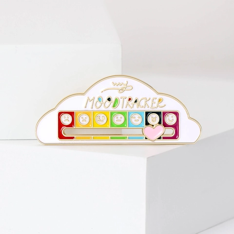 Mode Emaille Stimmungstracker Wolke Brosche Kreative Schieb Herz Anstecknadel Für Damen Alltag Büro Kleidung Dekor Schmuck