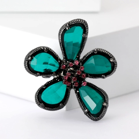Vintage Legierung Strass Blume Brosche Pin Für Damen Mode Kristall Floral Korsage Dekorative Schmuck Zubehör