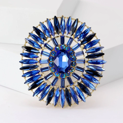 Lussuosa Spilla a Forma di Girasole Ovale in Lega di Strass Grande Corsage in Stile Cristallo per Donna Gioielli per Feste di Matrimonio di Moda