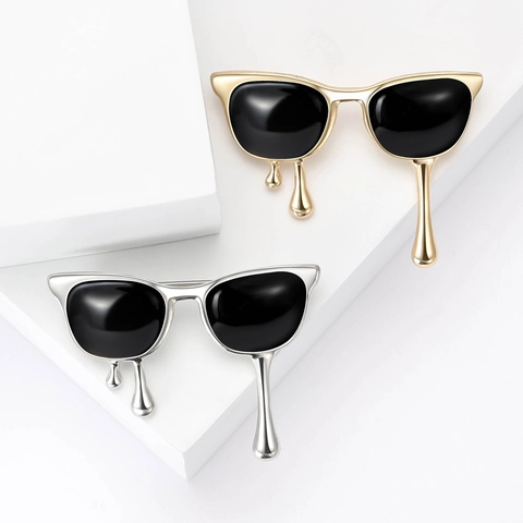 Kreativ Schmelzend Sonnenbrille Brosche Für Damen Legierung Emaille Tropfen Mode Anzug Zubehör Pin Schmuck Geschenk