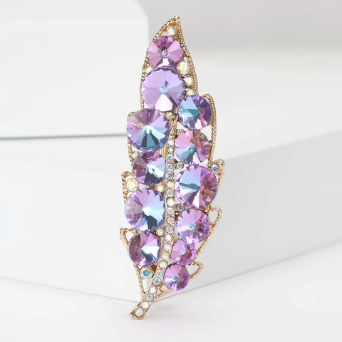 Vintage Elegante Legierung Blatt Brosche Für Damen Hochwertige Strass Botanische Pin Schmuck Für Party Hochzeit Bankett Kleid Zubehör