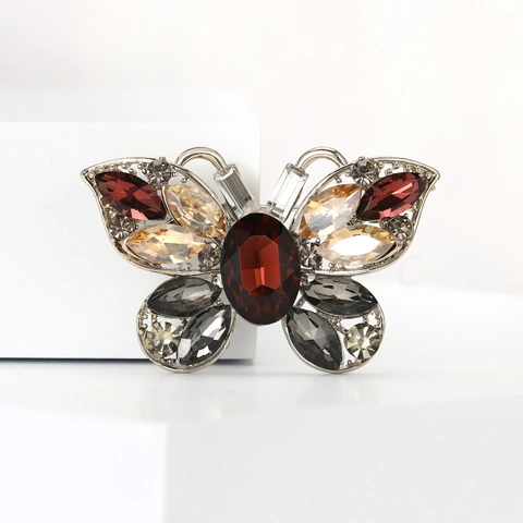 Vintage Legierung Strass Hohl Schmetterling Brosche Exquisite Damen Bekleidung Corsage Schmuck Zubehör Elegante Anstecknadel Geschenk
