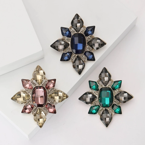Vintage Barock Sternenstrahl Strass Brosche Für Damen Legierung Kristall Kreuzform Elegante Bankett Bekleidungszubehör Broschen