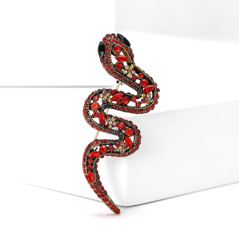 Exquisite Legierung Strass Schlange Brosche Für Damen Mode Vintage Tierform Kleidung Corsage Pin Schmuck Zubehör Für Bankett Täglich
