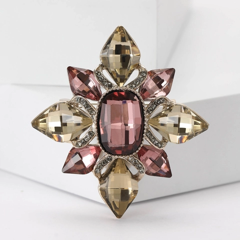 Vintage Barock Sternenstrahl Strass Brosche Für Damen Legierung Kristall Kreuzform Elegante Bankett Bekleidungszubehör Broschen