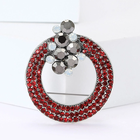 Spilla a Ghirlanda di Fiori in Lega con Strass Vintage per Donna Elegante Spilla a Ghirlanda di Cristallo per Matrimonio