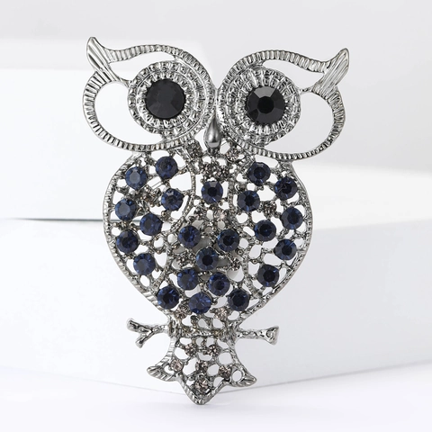 Exquisite Owl Brooch Hollow Rhinestone Vintage Animal Breastpin Jewelry For Women Fashion Clothing Accessory Decor Gift