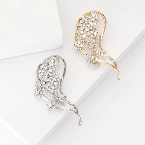 Eleganter Legierung Blumen Brosche Für Damen Funkelnde Strass Eingelegt Mode Schmuck Schal Pin Für Hochzeit Party Geschenk