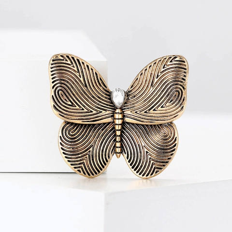 Vintage Legierung Strass Schmetterling Brosche Für Damen Eleganter Reversnadel Für Anzüge Mäntel Mode Schmuck Zubehör