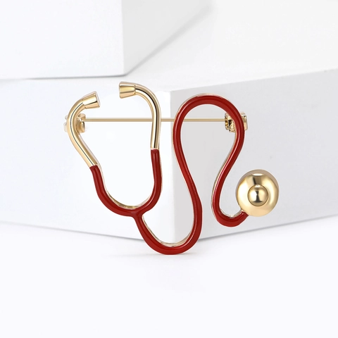 Broche de Estetoscopio de Aleación de Esmalte Joyería de Tema Médico para Médicos Enfermeras Mujeres Hombres Decoración de Ropa