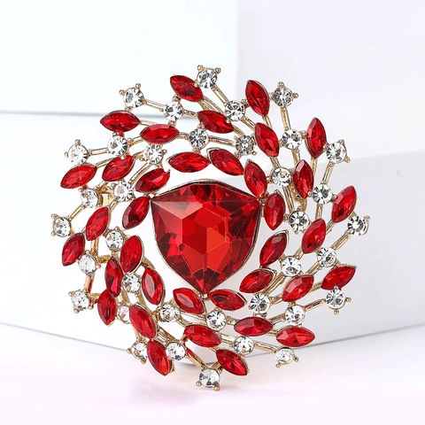Elegant Alloy Rhinestone Starry Sky Brooch For Women Radiant Sunburst Design Corset Pin For Suits Coats Fashion Jewelry