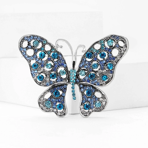 Lussuosa Spilla a Farfalla Cava in Lega di Strass per Donna Squisita Spilla da Corsetto a Insetto Elegante Gioiello Accessorio