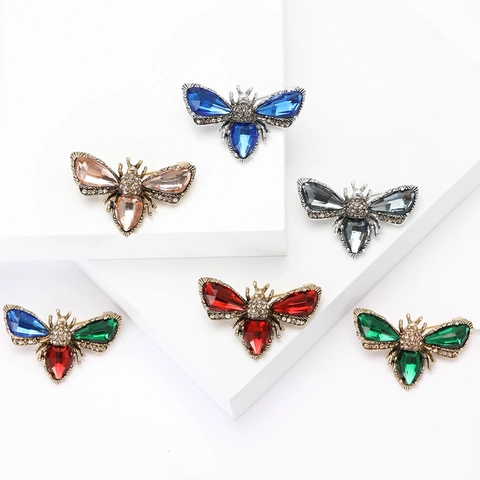 Vintage High Grade Alloy Rhinestone Bee Brooch Exquisite Creative Insect Lapel Pin For Men Women Suit Coat Corsage Jewelry
