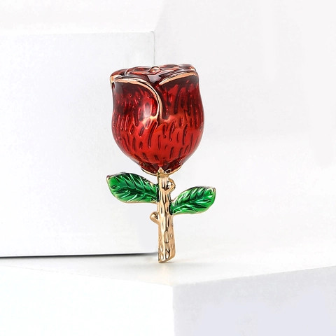 Spilla Vintage in Lega a Forma di Mini Rosa Smaltata per Donna Spilla da Risvolto Floreale Elegante Accessori per Gioielli