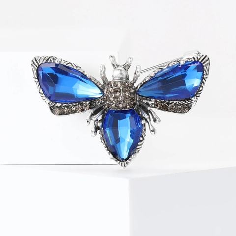 Vintage High Grade Alloy Rhinestone Bee Brooch Exquisite Creative Insect Lapel Pin For Men Women Suit Coat Corsage Jewelry