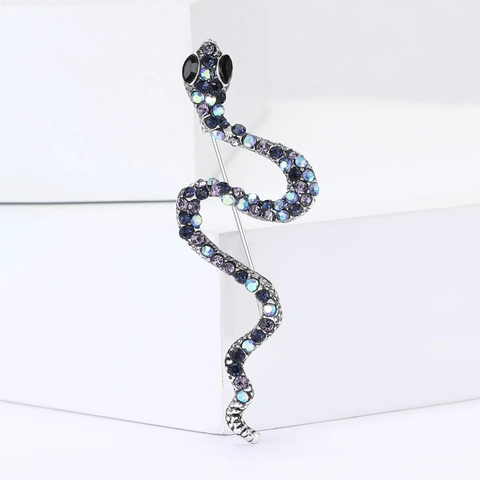 Vintage Mode Legering Slang Broche Strass Diervorm Pak Jas Revers Pin Veelzijdige Sieraden Accessoire Voor Vrouwen Mannen