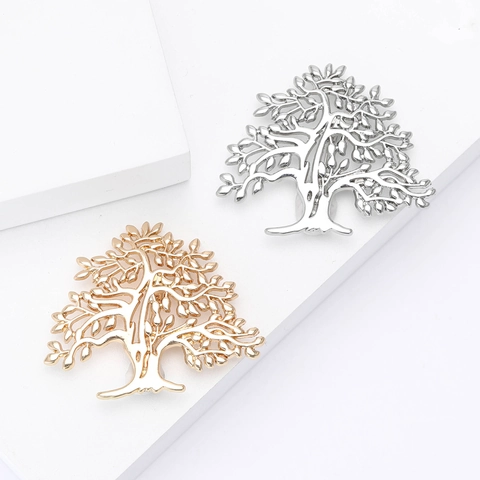 Creative Alloy Smooth Fortune Tree Brooch Exquisite Versatile Unisex Suit Sweater Corsage Pin Tree Of Life Fashion Jewelry Accessories