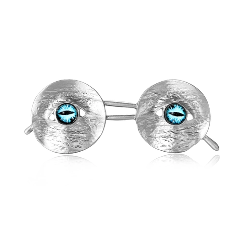 Broche de Aleación de Esmalte Creativo Vintage Forma de Gafas para Hombre Mujer Pin de Abrigo de Traje Joyería Ojo Turco