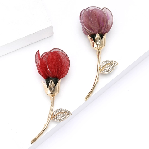 Elegante Spilla a Forma di Rosa in Lega Strass e Rete per Donna Accessorio Decorativo per Abito da Sposa Banchetto Festa