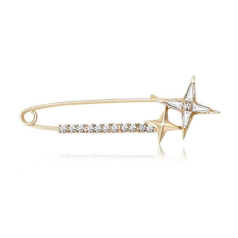Spilla da Balia in Lega di Strass con Stella a Quattro Punte Design di Nicchia Elegante Spilla per Abiti Gioielli per Donna