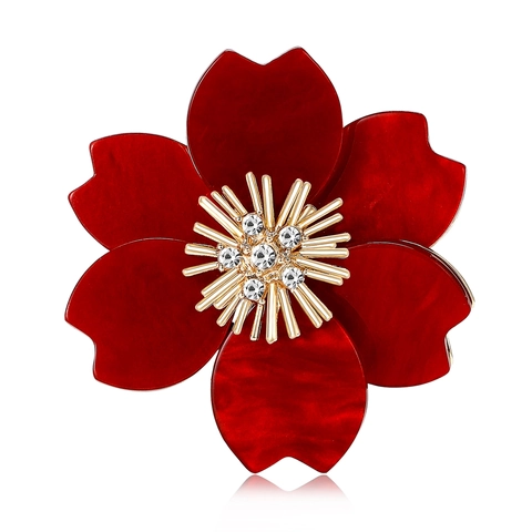 Elegante Legierung Acryl Blume Brosche Für Damen Hochwertige Florale Korsage Mit Strass Anzug Mantel Nadel Mode Schmuck Zubehör