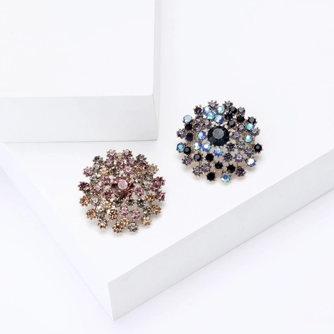 Broche de Flor de Diente de León de Aleación Estilo Coreano para Mujer Elegante Alfiler de Corsé con Estrás Joyería de Moda