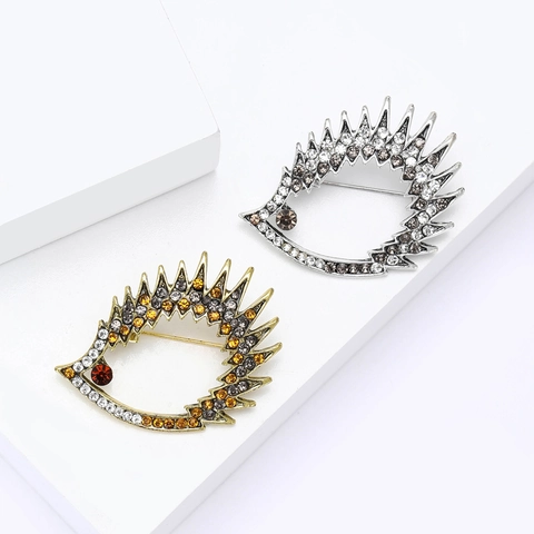 Spilla a Forma di Riccio in Lega Vintage con Strass per Donna Spilla da Bavero in Cristallo con Animali Carini Accessori per Cappotto
