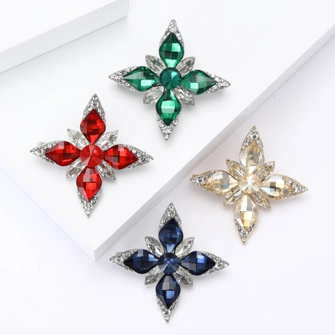 Vintage Achtpuntige Ster Legering Strass Broche Pin Voor Vrouwen Elegante Geometrische Kristallen Corsage Mode Sieraden Cadeau