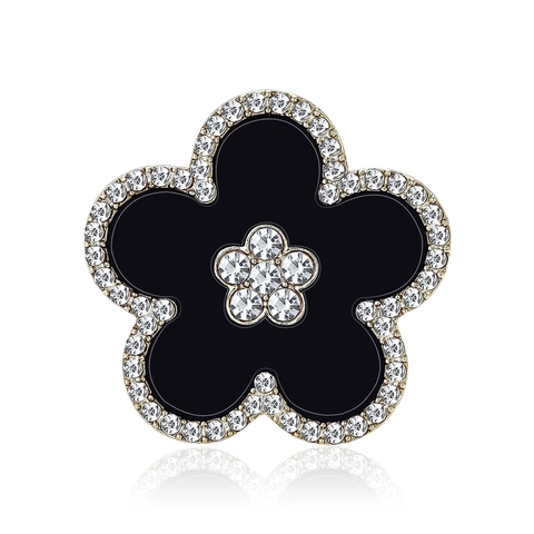Elegante Legierung Strass Immergrün Blume Brosche Für Damen Hochwertige Mode Korsage Pin Schmuck Zubehör